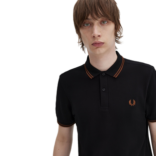 Fred Perry - Twin Tipped Polo Shirt M3600 black/whisky brown U35