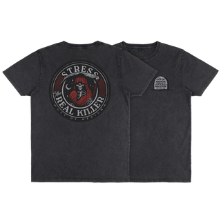Out Of Medium - Stress Is The Real Killer T-Shirt stone wash black