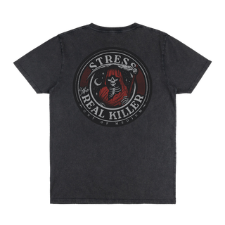 Out Of Medium - Stress Is The Real Killer T-Shirt stone wash black
