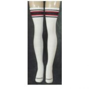 Skatersocks Thigh High - black/red stripes