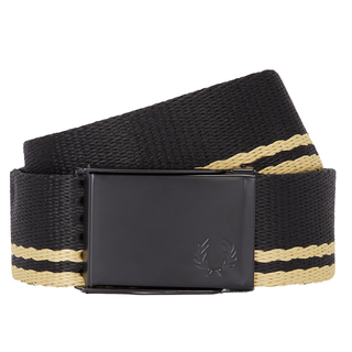Fred Perry - Tipped Webbing Belt BT9460 black/champagne 157
