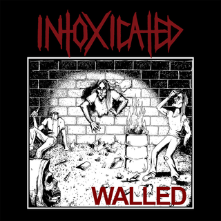 Intoxicated - Walled red black white splatter LP