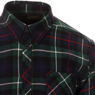 Merc - Brodick Flannel Shirt navy check XL