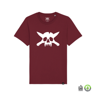 One Two Six Clothing - Skull Logo T-Shirt maroon M