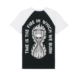 One Two Six Clothing - Time Is The Fire In Which We Burn Raglan Shirt black/white