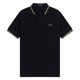 Fred Perry - Twin Tipped Polo Shirt M3600 navy/wax yellow/military green P47