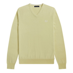 Fred Perry - Classic V Neck Jumper K9600 wax yellow B51