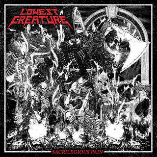 Lowest Creature - Sacrilegious Pain transparent red with heavy black splatter LP