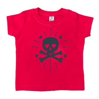 Wild One - Heart Skull Kids T-Shirt Red 6-12Monate/74-80cm