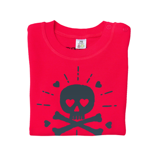 Wild One - Heart Skull Kids T-Shirt Red 6-12Monate/74-80cm