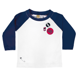 Wild One - Buttons Kids Raglan Longsleeve White/Navy