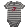 Wild One - Heart Skull Baby Body grey/white 3-6Monate/60-66cm