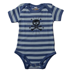 Wild One - Heart Skull Baby Body blue/light blue