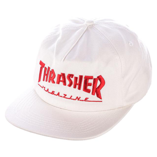Thrasher - Flame Embroided Snapback white
