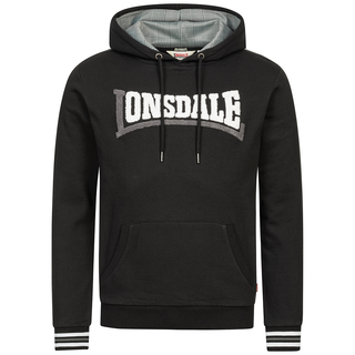 Lonsdale - Ebford Hooded Sweatshirt Black/White/Grey