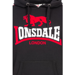 Lonsdale - Langwell Hooded Sweatshirt Black/White/Red