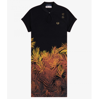 Fred Perry - Amy Palm Print Pique Dress SD5104 black 102 XS