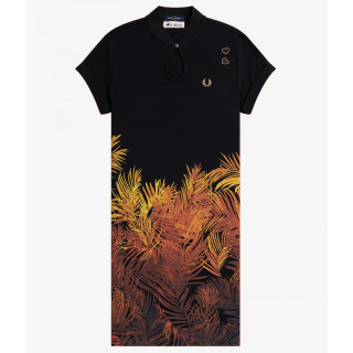 Fred Perry - Amy Palm Print Pique Dress SD5104 black 102 S