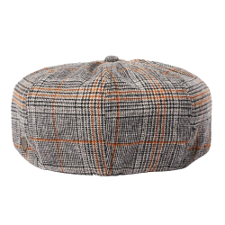 Brixton - Brood Newsboy Cap Off White/Black/Paradise Orange