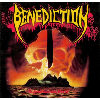 Benediction - Subconscious orange yellow splatter LP