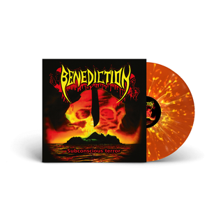Benediction - Subconscious orange yellow splatter LP