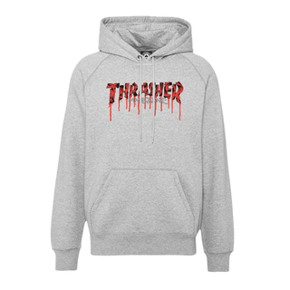 Thrasher - Blood Drip Hooded Sweater lightsteel
