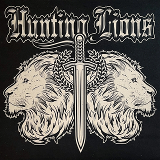 Hunting Lions - Dark black printed b-side 12