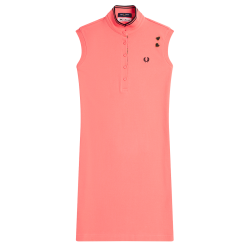 Fred Perry - Amy Printed Trim Pique Dress SD5143 coral heat Q23