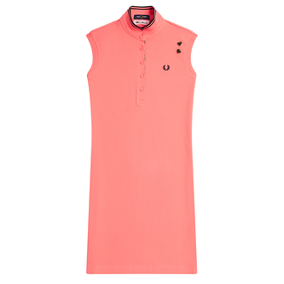 Fred Perry - Amy Printed Trim Pique Dress SD5143 coral heat Q23 L