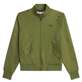 Fred Perry - Amy Printed Lining Zip-Through Jacket SJ5150 parka green Q50
