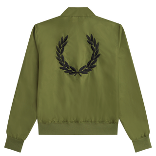 Fred Perry - Amy Printed Lining Zip-Through Jacket SJ5150 parka green Q50