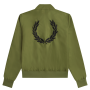 Fred Perry - Amy Printed Lining Zip-Through Jacket SJ5150 parka green Q50