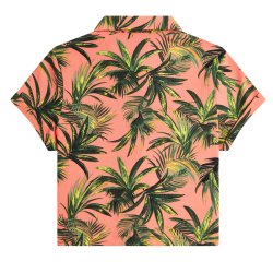 Fred Perry - Amy Palm Print Pique Shirt SG5142 coral heat...