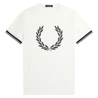 Fred Perry - Printed Laurel Wreath T-Shirt M5677 snow white 129 L