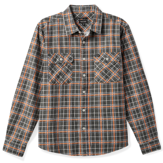 Brixton - Bowery Summer Weight L/S Flannel Longsleeve Shirt charcoal/burnt orange/off white