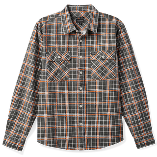 Brixton - Bowery Summer Weight L/S Flannel Longsleeve Shirt charcoal/burnt orange/off white