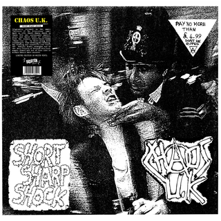 Chaos UK - Short Sharp Shock white LP