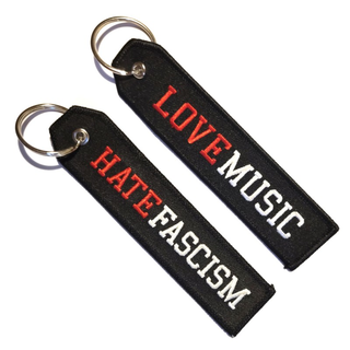 Love Music Hate Fascism - Keychain
