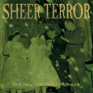 Sheer Terror - Old, New, Borrowed And Blue opaque blue LP (DAMAGED) 