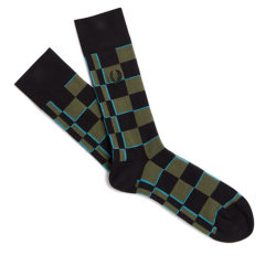 Fred Perry - Glitch Chequerboard Socks C6145 cyberblue...