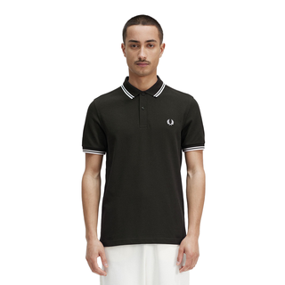 Fred Perry - Twin Tipped Polo Shirt M3600 night green/snow white T50