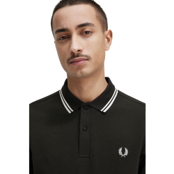 Fred Perry - Twin Tipped Polo Shirt M3600 night green/snow white T50