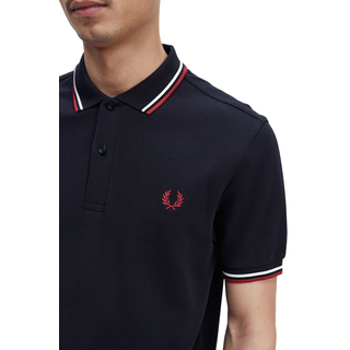 Fred Perry - Twin Tipped Polo Shirt M3600 navy/snow white/burnt red T55
