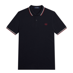 Fred Perry - Twin Tipped Polo Shirt M3600 navy/snow white/burnt red T55