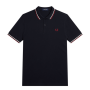 Fred Perry - Twin Tipped Polo Shirt M3600 navy/snow white/burnt red T55