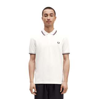 Fred Perry - Twin Tipped Polo Shirt M3600 snow white/burnt red/navy T60