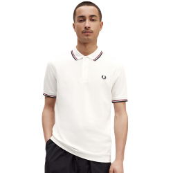 Fred Perry - Twin Tipped Polo Shirt M3600 snow white/burnt red/navy T60