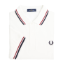 Fred Perry - Twin Tipped Polo Shirt M3600 snow white/burnt red/navy T60