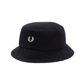 Fred Perry - Pique Bucket Hat HW6730 Black Snowwhite 843