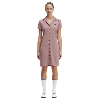 Fred Perry - Amy Button Through Pique Dress SD5144 Dusty Rose Pink S51